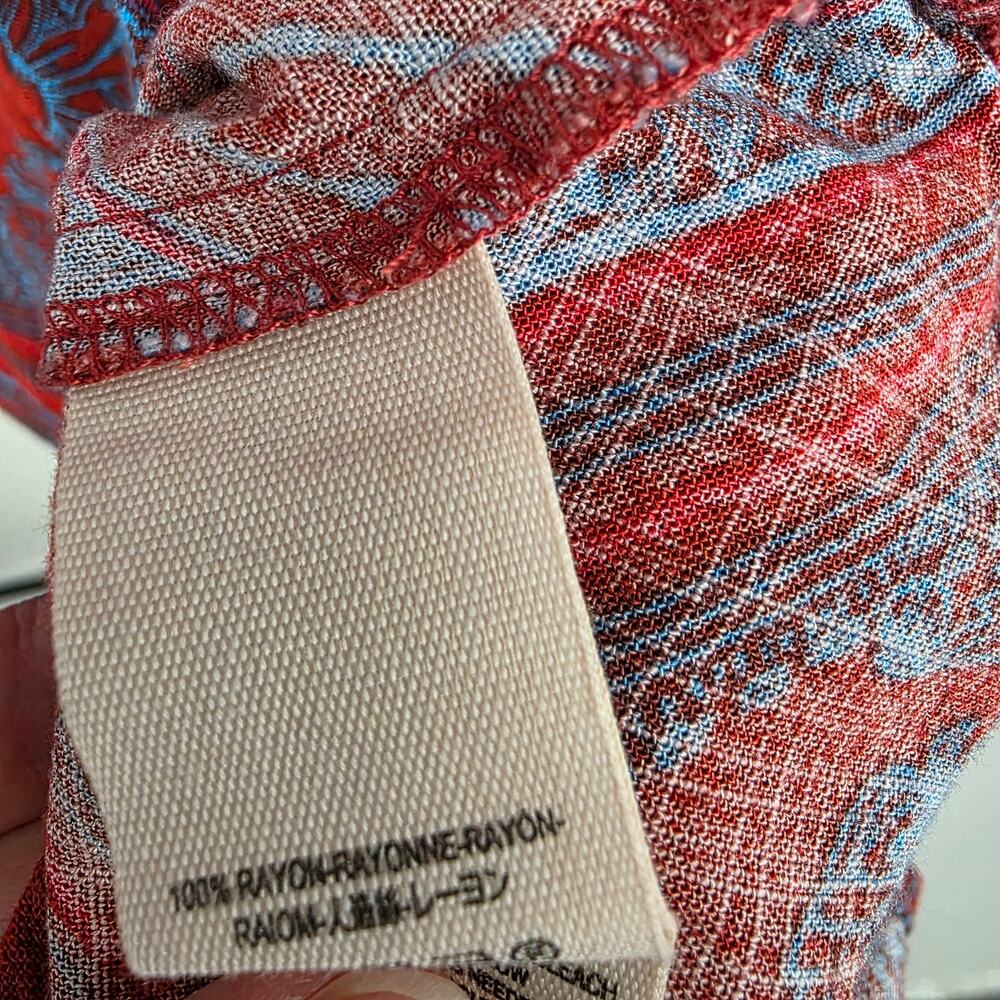 Free People Walking On A Dream Tunic Red Blue Size Large - Picture 5 of 7